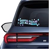 2 x Bestie Please Let Me Merge Bumper Sticker Vinyl Decal for Cars Vinyl Sticker Car Bumper Sticker, New Driver, Funny Car Sticker Trendy & Cute Car/Truck Decals (7in+9in)