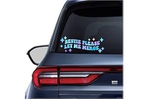 ZEARPT 2 x Bestie Please Let Me Merge Bumper Sticker Vinyl Decal for Cars Vinyl Sticker Car Bumper Sticker, New Driver, Funny Car Sticker Trendy & Cute Car/Truck Decals (7in+9in)