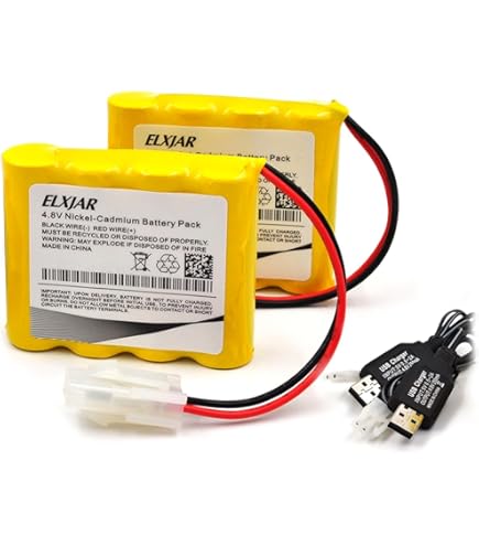 2-Pack 3.6V 1400mAh Ni-Cd Rechargeable Batteries With USB Cables For SY-E571 RC Excavator & Toys
