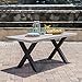 Christopher Knight Home Galatian Outdoor Light Weight Concrete Dining Table with Iron Legs, White / Black