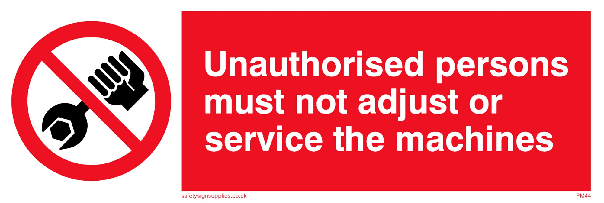 Pack of five - No Unauthorised Servicing Sign - 150x50mm - L15