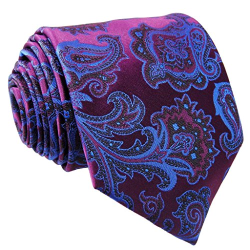 S13 Shlax&Wing Extra Long Size Ties Floral Purple Blue Navy Mens Neckties Silk
