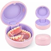 Portable Vent Denture Bath Case Soft Buffer Holder for Travel False Teeth | Safe material, removable silicone pad for hygienic use, multi-scene use, pocket fit for home, journeys &amp; daily oral storage