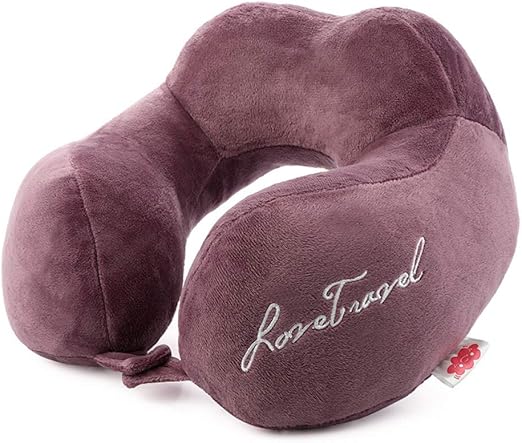 Yiwan Travel Pillow Hump U Shaped Pillow Sauce Purple Prevents