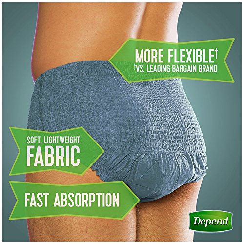 Depend FITFLEX Incontinence Underwear for Men, Maximum Absorbency, L