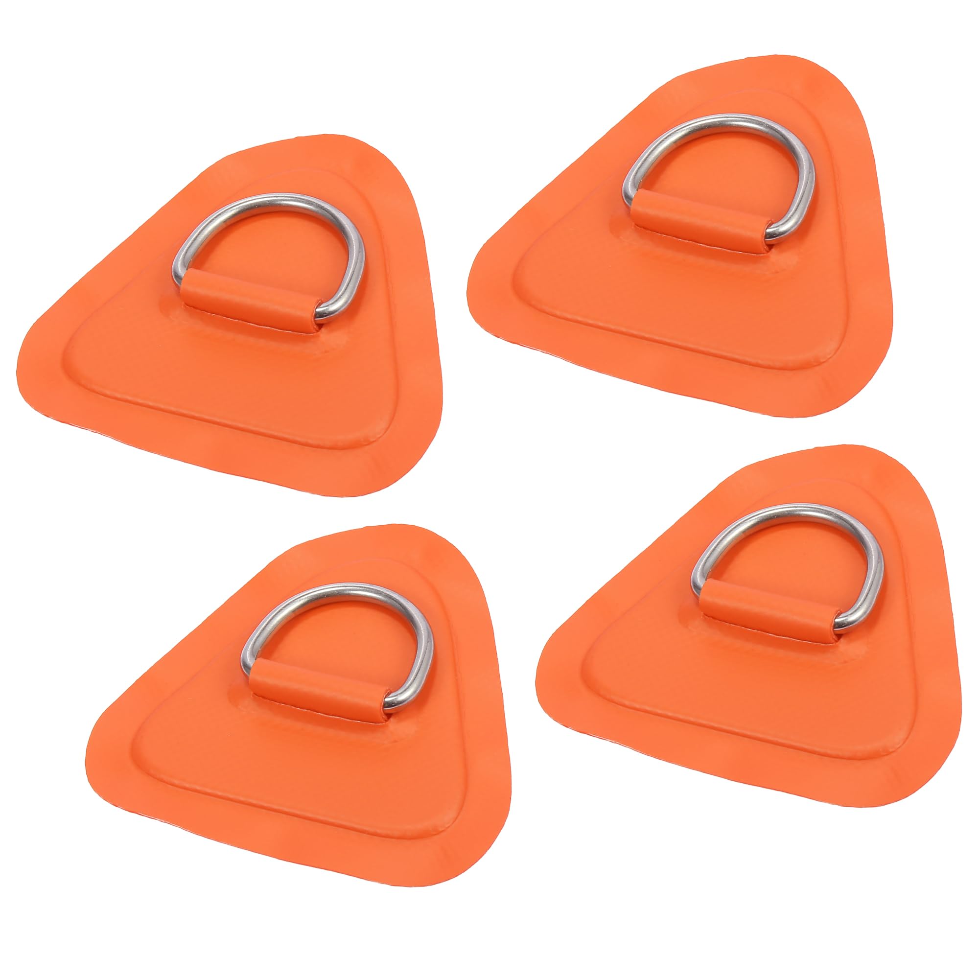 A ABSOPRO Kayak D Ring Patch Triangle PVC Stainless Steel Orange (Set of 4)