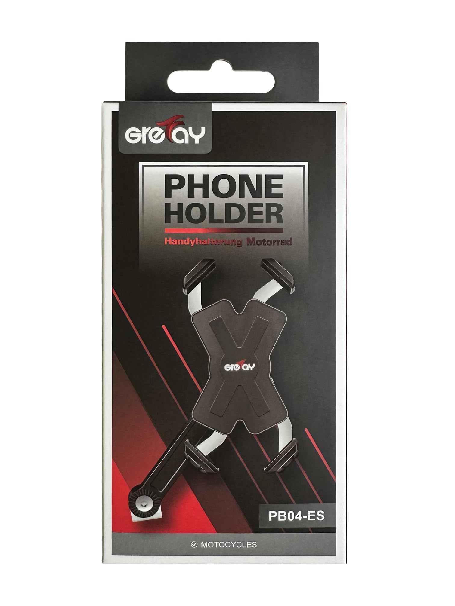Motorcycle Phone Mount, Auto Shrink Metal Phone Mount for 4.0-7.0 Inch Smartphone for Motorcycle Rear View Mirror with 360° Rotatabe