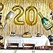 Gold 20th Birthday Party Decorations Supplies, Gold Foil Fringe Curtains Backdrop Props Champagne Bottle Wine Glass Balloons Decoration for Bachelorette Graduation Anniversary Ceremony