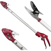 Mesoga 2FT Long Reach Pruner and Fruit Picker with Cut &amp; Hold Feature, Lightweight 0.7lb Aluminum Pole with 90&deg; Rotating Head, High Carbon Steel Sharp Blade, Ergonomic Tree Trimmer for High Branches