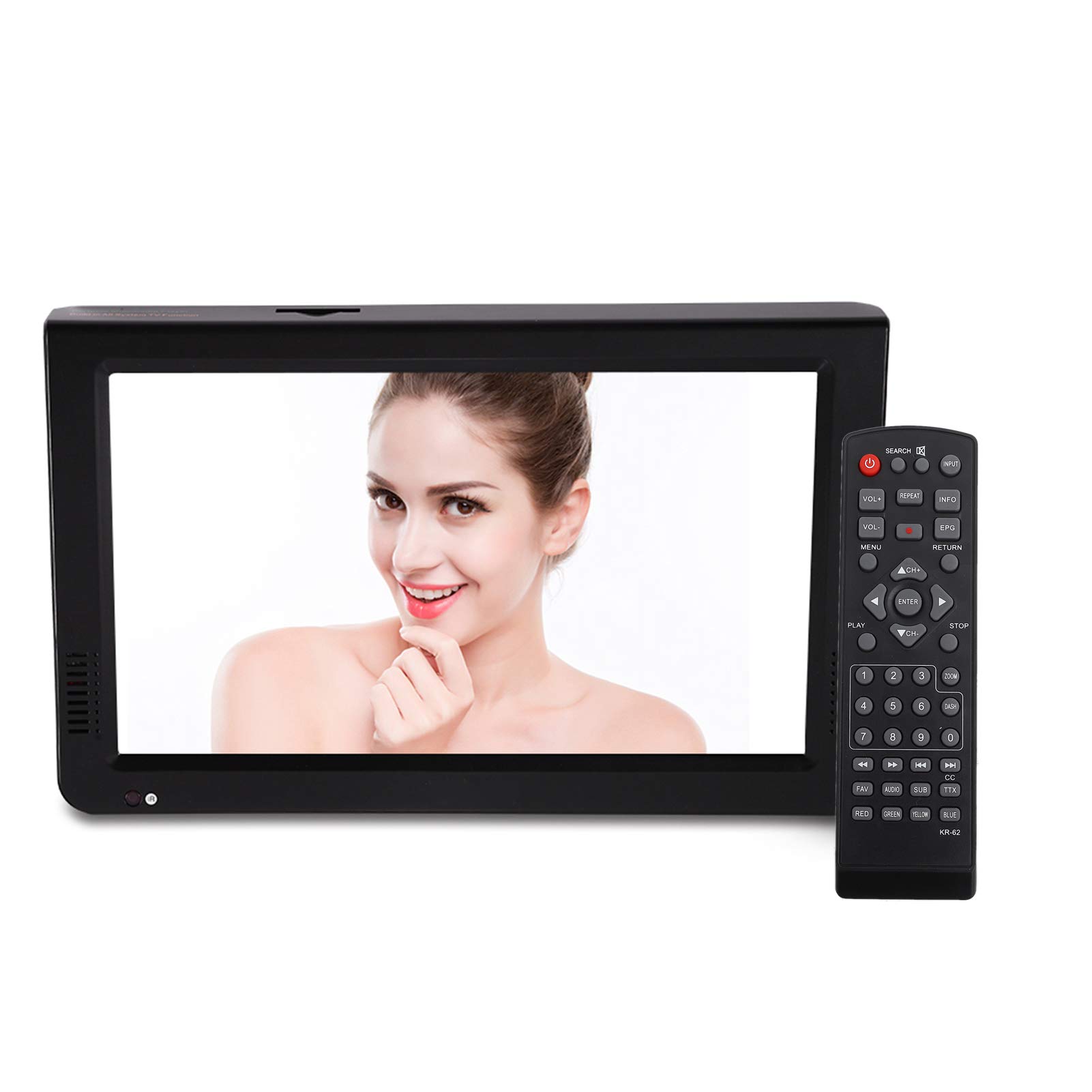 10Inch Digital TV, Analog Televisions Car Television with 1024x600 Resolution Portable Digital TV for for Bedroom, Kitchen, Caravan, Car.