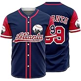 ETKWQPG Men's 99 Baseball Jerseys 90s Hip Hop Button Down Baseball Shirts for Party Stitched