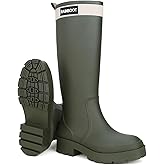 Rain Boots for Women, Waterproof Rubber Garden Boots Durable Slip Resistant Muck Boots,Tall Water Fishing Shoes Comfort Knee High Work for Outdoor