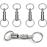 Handy Basics 4 Pack Quick Release Detachable Pull Apart Keychain For unisex-adult, Silver