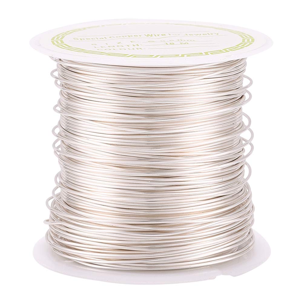Craftdady 18Meter x 0.6mm Silver Copper Wire Long Lasting Plated Tarnish Resistant Craft Wire For Sculpting Armature Jewellery Making