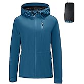 FARVALUE Women's Rain Jacket Waterproof Lightweight Packable Raincoat with Hood Outdoor Active Windbreaker