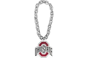 FANFAVE Ohio State Buckeyes Touchdown Fan Chain 10 Inch 3D Foam Silver Necklace