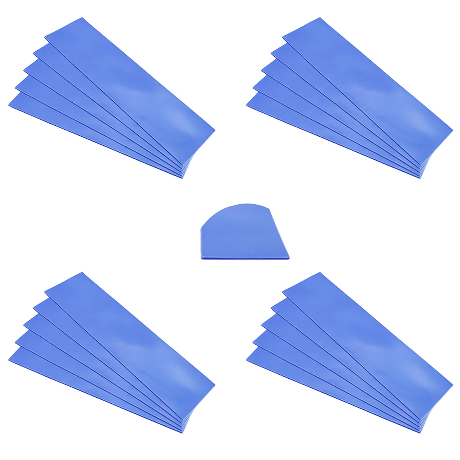 CTRICALVER Thermal Conductive Silicone Pads, Thickness 0.5mm Silicone Cooling Pad Set for SSD CPU GPU LED IC Chipset Cooling (Blue,20 pcs)