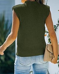 Amarmia Women's Mock Neck Knit Sweater Vest