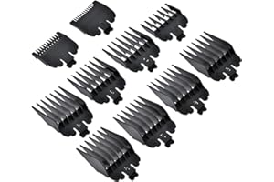 OTYMIOW 10 Pack Universal Hair Clipper Guards Combs Set Black Hair Trimmer Limit Comb Hair Clipper Combs Clipper Guards Repla