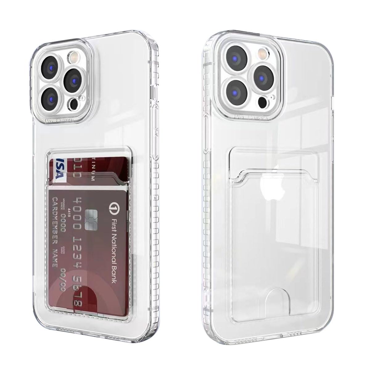YrissAriiy Compatible with iPhone 14 Pro Max case with Card Holder, Clear Card Slot case, Ultra-Thin, Soft, Shockproof, Credit Card Protective Cover for iPhone 14 Pro Max
