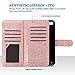 ULAK Compatible with iPhone 7 Plus/iPhone 8 Plus Wallet case Magnetic Detachable, Glitter Premium PU Leather Flip Cover with Card Holder for iPhone 7 Plus/iPhone 8 Plus 5.5 inch- Rose Gold Bling
