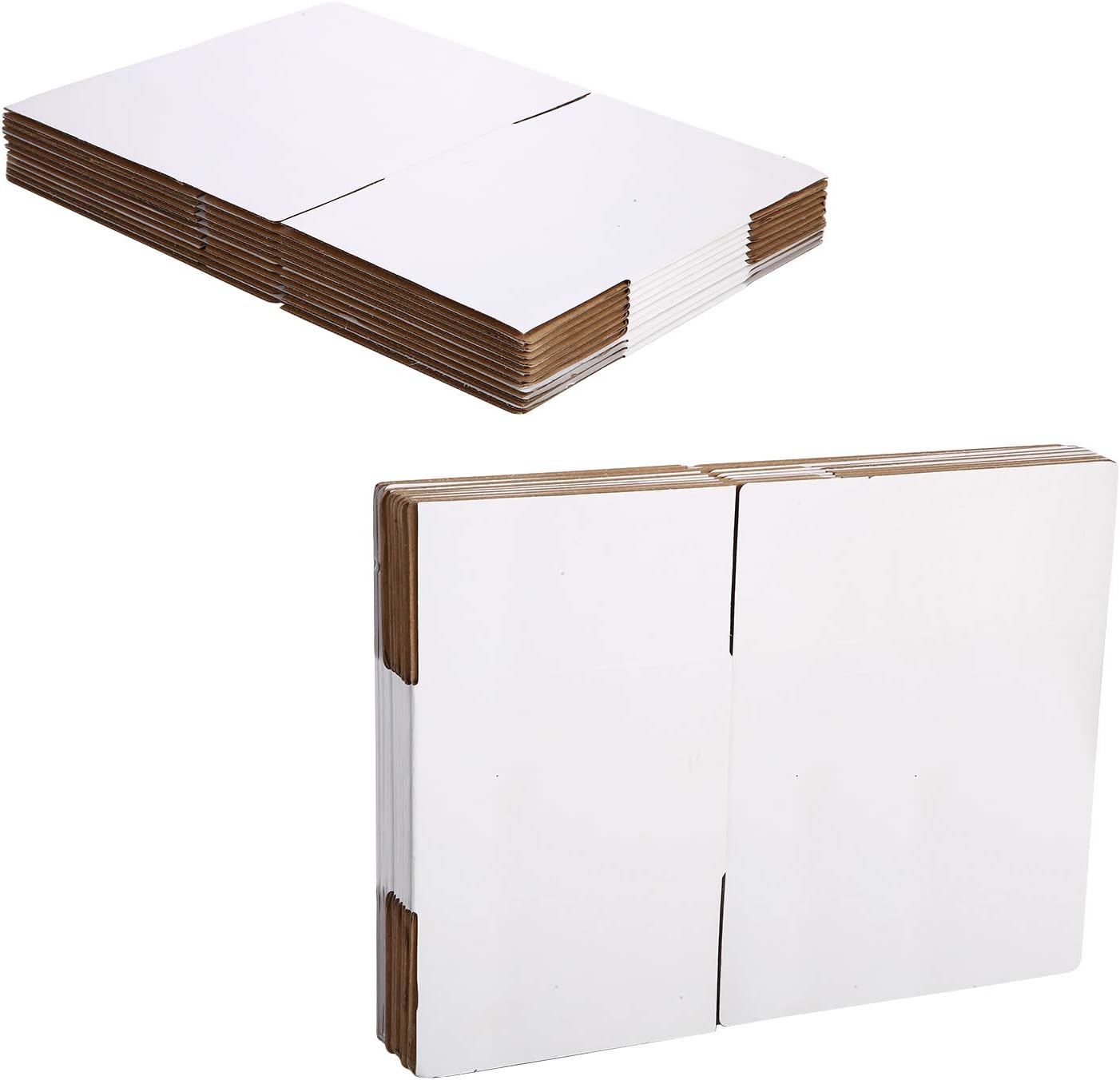 KAKA SENLIN Cardboard Boxes 9 x 6 x 4 inches Shipping Boxes White Kraft Corrugated Small Mailer Boxes Attach Memo Stickers, 25 Pack: Home Improvement