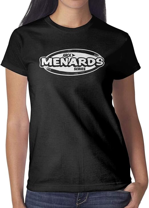 Woman's ARCAMenardsSeriesBlack Shirt Printed Sports ONeck Short