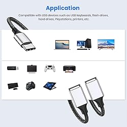 USB C Male to Dual USB A Female Adapter, USB C to