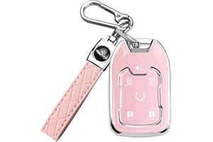 MILD EAST for GMC Key Fob Cover, TPU Key Shell for 2016-2025 Chevy Suburban Tahoe GMC Yukon Acadia Terrain, 6 Buttons