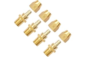 Pronese 4pcs Premium Solid Brass Pneumatics Reusable Rubber Hose-End Repair Fitting, 3/8" Barb For 3/8-Inch ID Rubber Air Hos