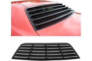 IKON MOTORSPORTS Window Louver Compatible with 2008-2023 Dodge Challenger, Unpainted Black PUR Rear Windshield louver Sun Sha