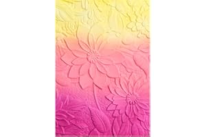 Briartw 3D Embossing Folder for Card Making Adding Textured Detail to Paper Crafting 6.3x4.5inch Clear Texture Plate Perfect for Heavyweight Cardstock (≥250gsm/92lb),Blooming Flowers Texture Template