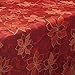Benson Mills Poinsettia Scroll Printed Rectangle Fabric Table Cloth, Winter, Holiday and Christmas Tablecloth (60
