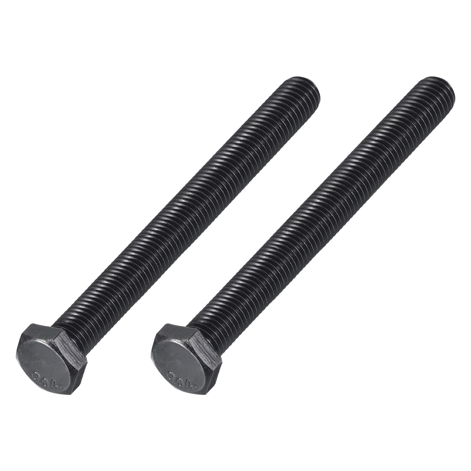 METALLIXITY Hex Head Bolts (1/2-13 x 6") 2Pcs, 304 Stainless Steel 18-8, Fully Threaded, External Hex Drive, Hex Head Screw Bolt, Black Oxide โ image 1