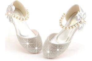 LFHT GOJERP Little Girl's Adorable Sparkle Mary Jane Ballerina Flat Princess Flower Wedding Party Dress Shoes