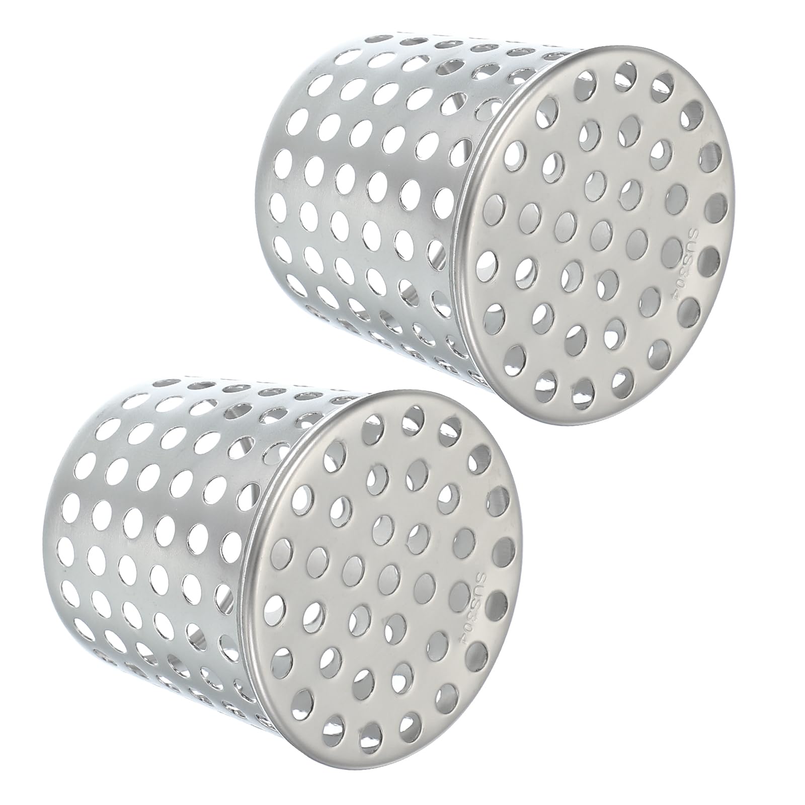 Photo 1 of PATIKIL Gutter Guard Filter 2.5"-2", 2 Pcs PVC Termination Cap Mesh Screen Roof Vent Cover Stainless Steel Conical Exhaust Pipe Cover Downspout Guard Filter Strainer for Downspout