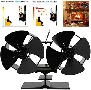 LDM Ventilador de Estufa de 8 aspas silencioso Ventilador de Quemador