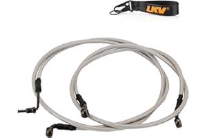 LKV RZR 800 Extended Front/Rear Brake Lines Compatible with ATV Polaris RZR 800/S 800/4 800/XP 900/570/ XP 4 900,1068 Stainless Steel Braided Brake Line