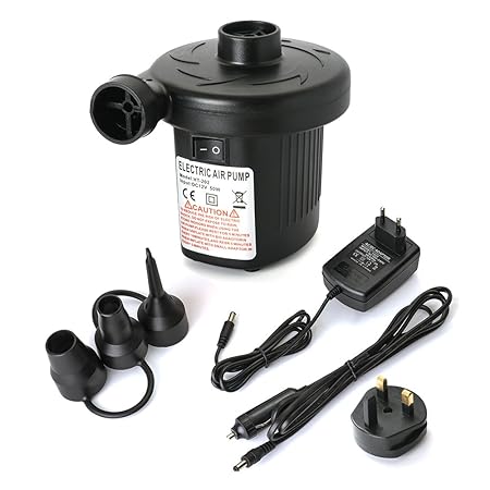 AxeBon Elektrische Luftpumpe, Mobile Kompressoren Luftpumpen für Home Camping Luftmatratzen, Planschbecken, Schlauchboote Auf