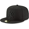 New Era MLB 59FIFTY Team Color Authentic Collection Fitted On Field Game Cap Hat (as1, Numeric, Numeric_7_and_1_Half, New York Yankees Black Black)