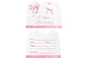 20pcs Birthday Invitations - Game Themed Party Supplies for Kids, Boy or Girl, With Fun Birthday Party Games