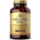 Solgar Chelated Zinc, 250 Tablets - Zinc for Healthy Skin - Supports Cell Growth & DNA Formation - Exerts Antioxidant Activity - Supports A Healthy Immune System - Non GMO, Vegan - 250 Servings