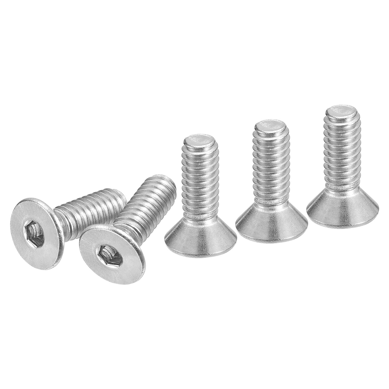 DTGN #8-32 x 1/2" Flat Head Socket Cap Screws, 100 Pack 304 Stainless Steel Hex Socket Flat Head Screws, Full Thread, Countersunk Bolts