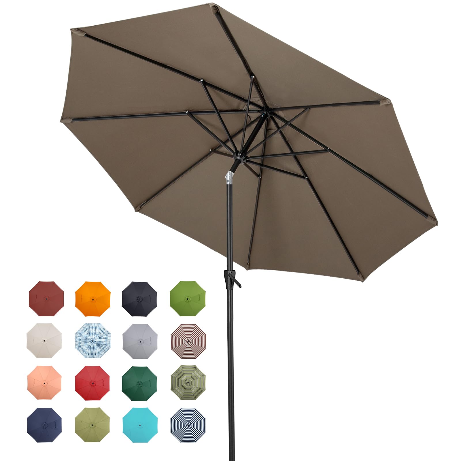 Photo 1 of ***NO FRAME, COVER ONLY***

Tempera 9ft Patio Market Outdoor Table Umbrella with Push Button Tilt and Crank,Large Sun Umbrella with Sturdy Pole&Fade resistant canopy,Easy to set,Taupe