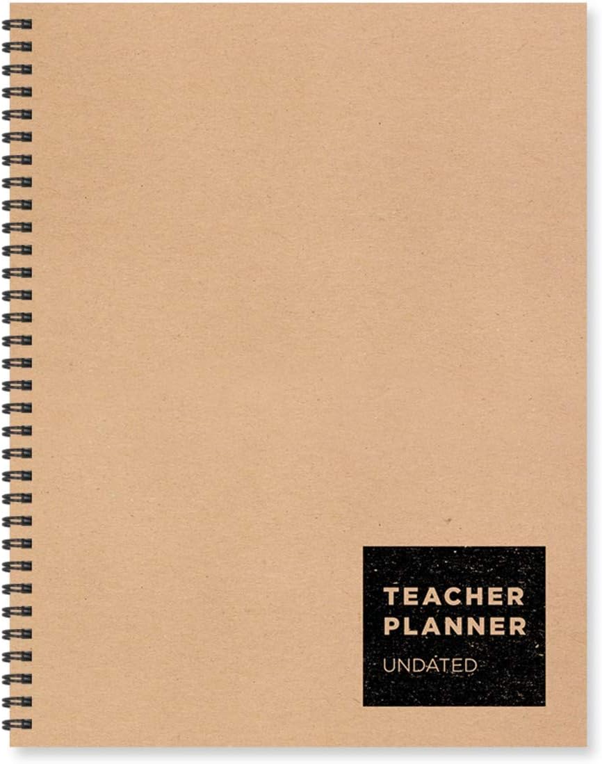 TF PUBLISHING - Kraft Undated Weekly Teacher Planner Lesson Plan Book - Office/School Supplies - Monthly and Weekly Planning - Six Class Sections - Lined Pages - 12 Months - 8.5” x 11” : Office Products