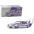 Diecast Model Car Compatible with Pop Race 1:64 Nissan Skyline C210 Kaido Racer Bosozoku Style Purple Chrome Silver Limited Edition PR640107
