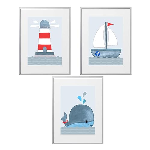 Bilder Kinderzimmer Fur Jungen Maritim Poster Set Kinderzimmer Kinderzimmerbilder Babyzimmer Deko Wal Amazon De Handmade