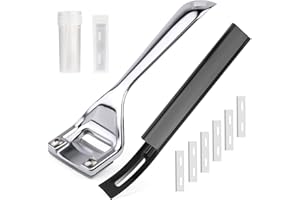 BUTUZE Skiving Knife, Metal Leather Skiver, Leather Craft Tools Skiver, Heavy Duty Hand Skiver for Leather, 6 Pieces Skiver Blades for Leather Craft DIY and Leather Making