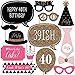 Chic 40th Birthday - Pink, Black and Gold - Birthday Photo Booth Props Kit - 20 Count