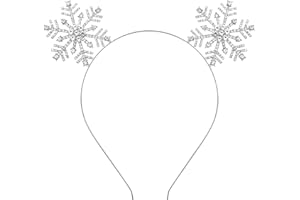 WOBENY Christmas Headbands for Women Girls - Rhinestone Snowflake Headband Tiara Hairbands Xmas Crown Hair Hoop Headpiece for Holiday Party Decorations